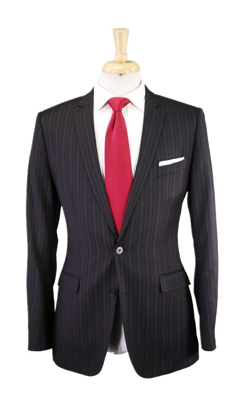 Dolce & Gabbana Black w/ Brown Stripes Slim Fit Wool 2-Btn Suit Eu 46 - US 36R